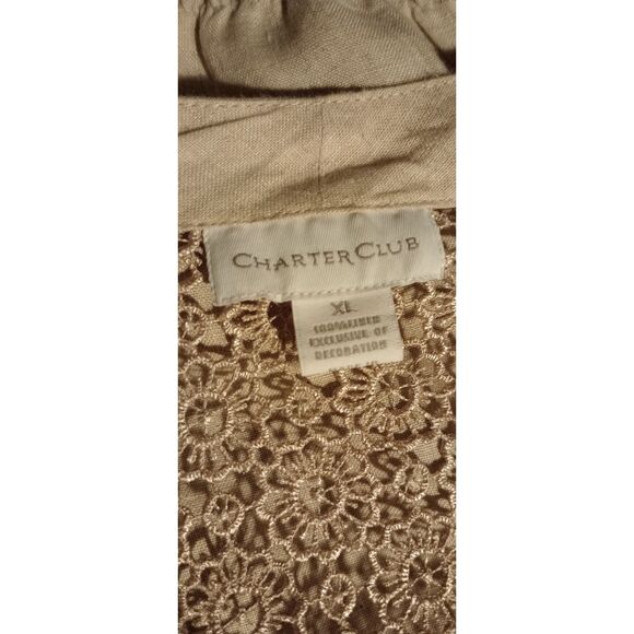 Charter Club Women's XLarge 100% Linen Open Front Blazer - Picture 5 of 7